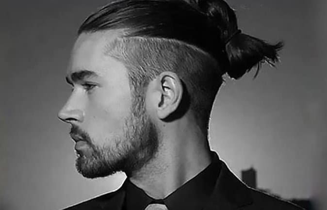 long hairstyle for men samurai style