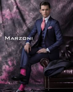 Man wearing a navy suit for Jaxson Maximus suit color guide