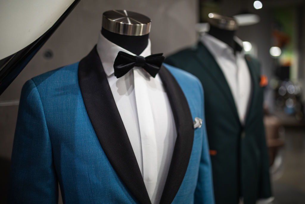 Custom Tuxedo with bow tie on the mannequin