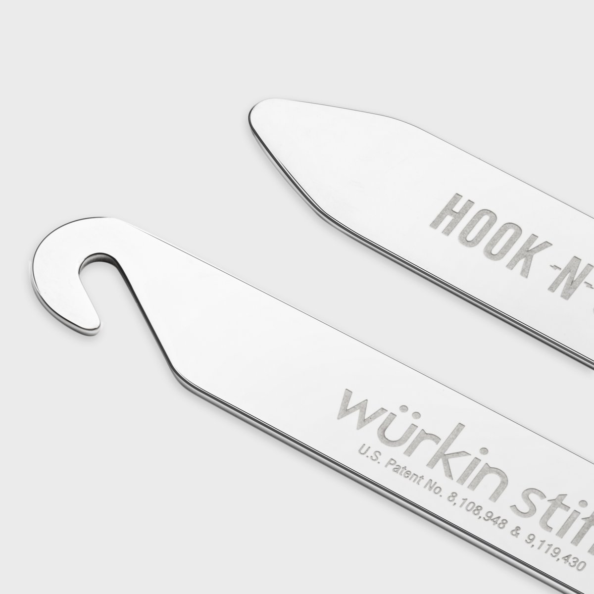 Wurkin Stiff Hook-N-Stay 2.5" Buttonhook Magnetic Collar Stays