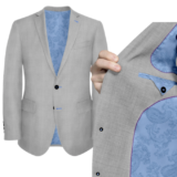 Grey Suit With Blue Paisley Uniform