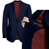 Navy With Red Solid Lining
