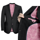 Charcoal Grey With pink paisley solid Lining